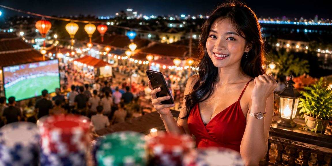 Người hâm mộ bóng đá xem trận đấu tại chợ đêm Ninh Bình, theo dõi kèo trực tuyến trên điện thoại